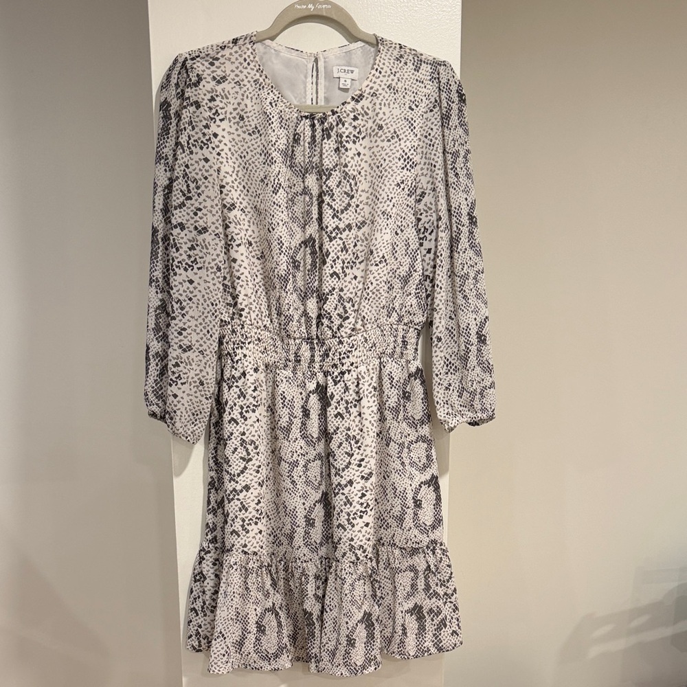 J.Crew Printed Mini Dress – Size S neutral Snakeskin Pattern excellent condition